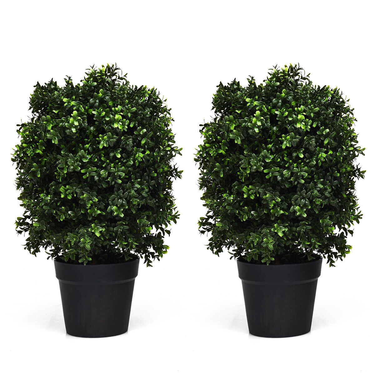 60cm Artificial Boxwood Topiary Ball Tree with Built-in Cement Pot